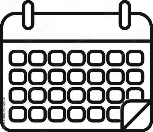 Agenda calendar event icon outline vector. Education shape. Event length