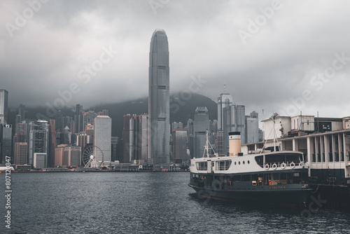 Hong Kong skyline cloudy