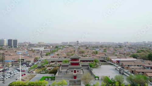 Aerial view of the ancient town of Shengfang, Hebei photo
