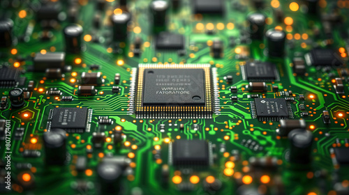 Electronics Circuit Board Machine Microprocessor Motherboard Processor, Integrated circuits, Capacitors, Resistances 