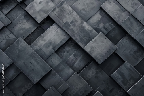 Abstract Geometric Pattern of Interwoven Gray Tiles