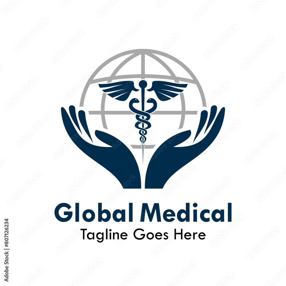 Global medical design logo template illustration Global medical design logo template illustration