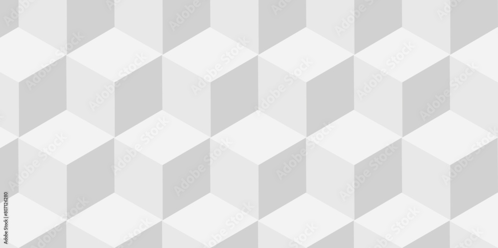 Abstract white and gray style minimal blank cubic. Geometric pattern illustration mosaic, square and triangle wallpaper. Seamless cube technology business concept. Abstract white and gray style minimal blank cubic. Geometric pattern illustration mosaic, square and triangle wallpaper. Seamless cube technology business concept.