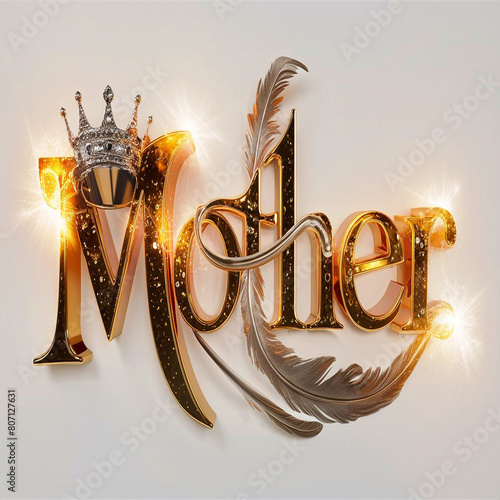 Mother by gold and bronze. AI Generated.