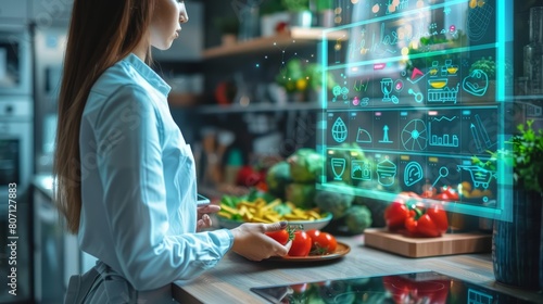 Closeup half body of a nutritionist discussing dietary plans photo