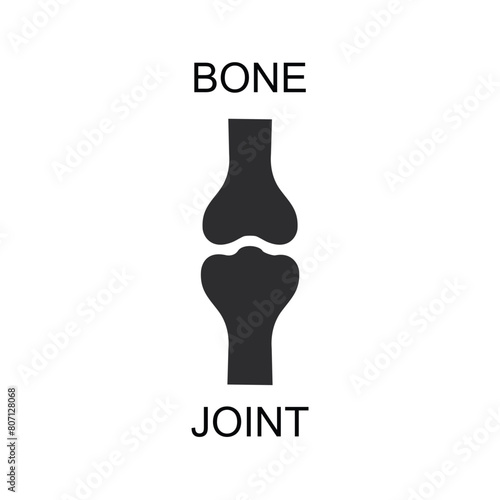 Human knee bone joint vector icon