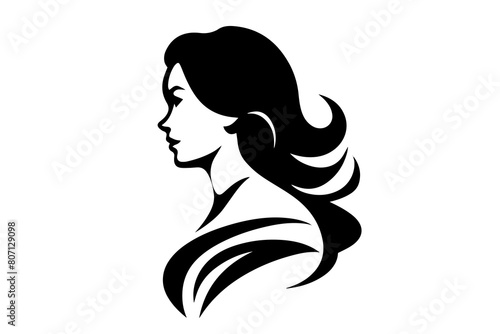 Beauty Logotype Icon  Vector Illustration of Elegant Woman s Silhouette.