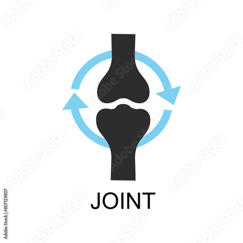Human knee bone joint vector icon