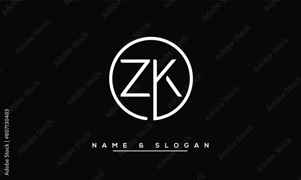 ZK, KZ, Z, K Abstract Letters Logo Monogram ZK, KZ, Z, K Abstract Letters Logo Monogram