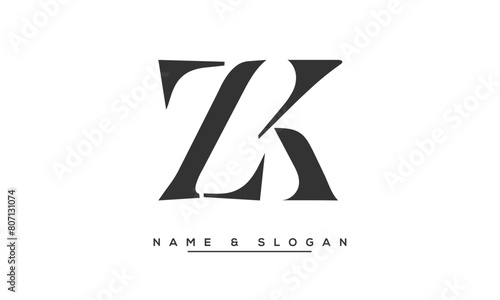 ZK, KZ, Z, K Abstract Letters Logo Monogram photo