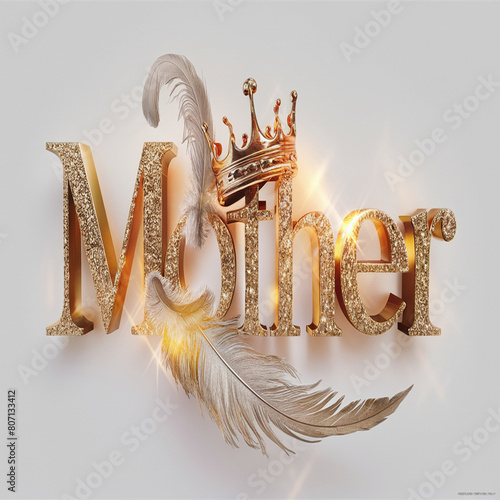 golden crown and mother. AI Generated.