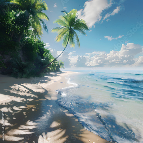 beach with palm trees © Nuno