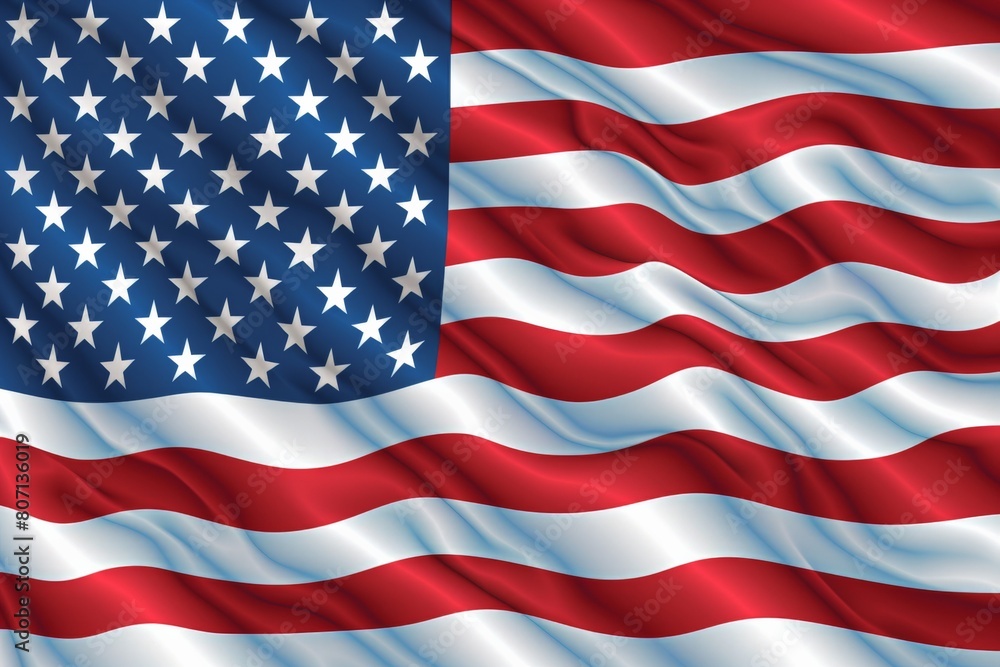 The American Flag is fluttering in the wind on Flag Day The American Flag is fluttering in the wind on Flag Day