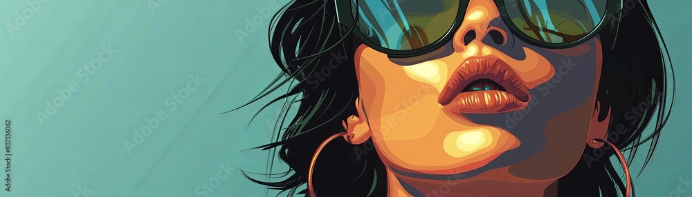 Close-up portrait of a beautiful woman wearing sunglasses Close-up portrait of a beautiful woman wearing sunglasses