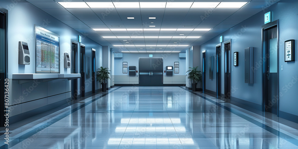 Employee Entrance and Exit Floor: Displaying the entrance and exit points for employees, with time clock stations and employee bulletin boards Employee Entrance and Exit Floor: Displaying the entrance and exit points for employees, with time clock stations and employee bulletin boards