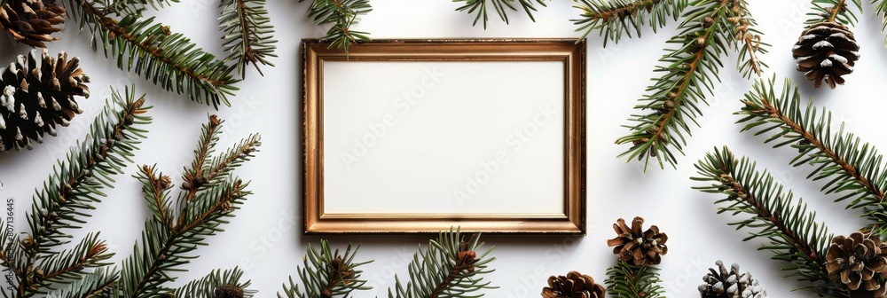 Festive Frame Amidst Pine and Cones Festive Frame Amidst Pine and Cones