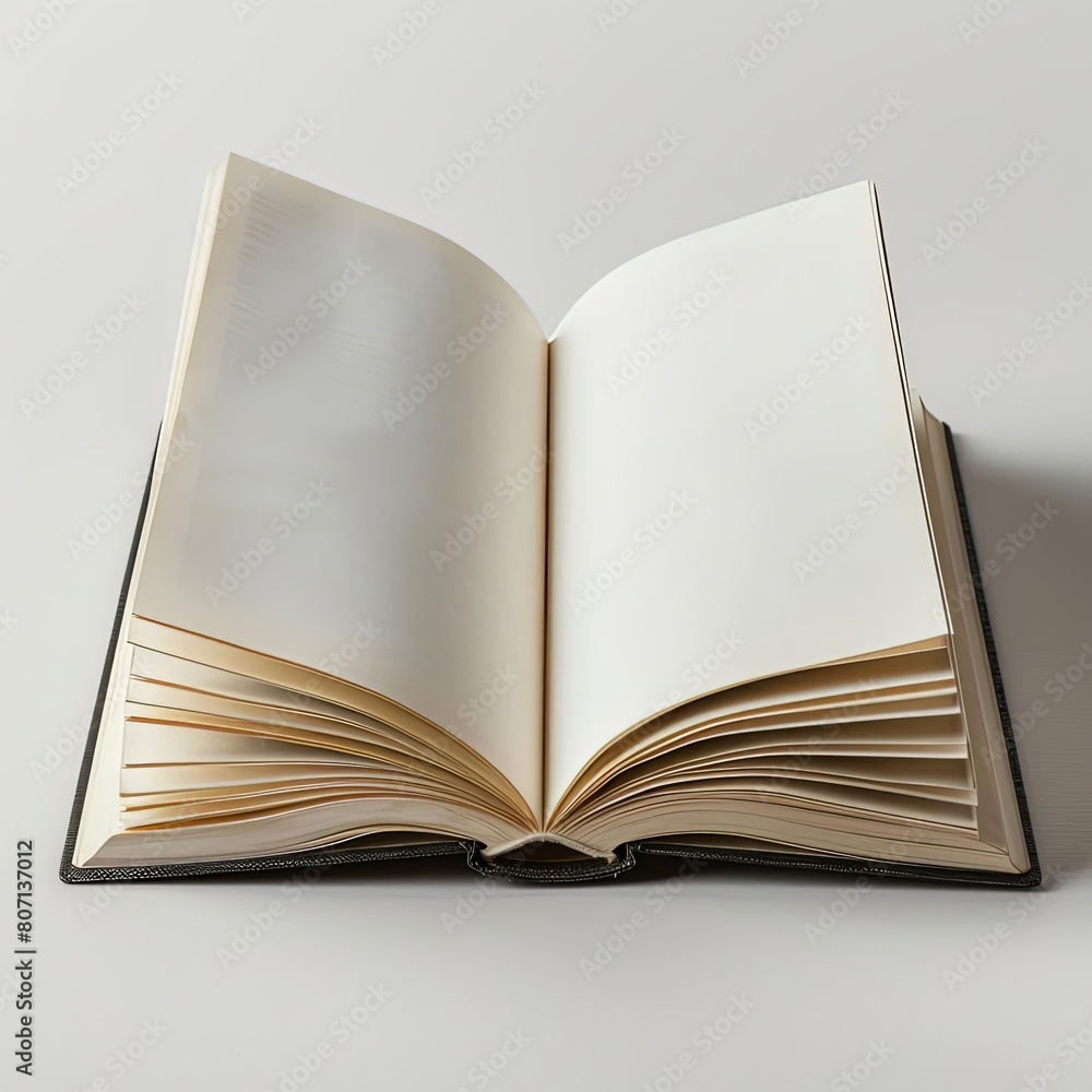 open book object with blank pages on a table against a isolated background open book object with blank pages on a table against a isolated background