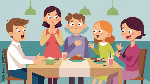 A family dinner table where siblings excitedly share a rumor they heard about a distant relatives unexpected windfall..