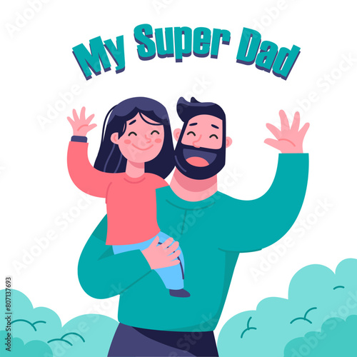 Flat illustration for fathers day celebration