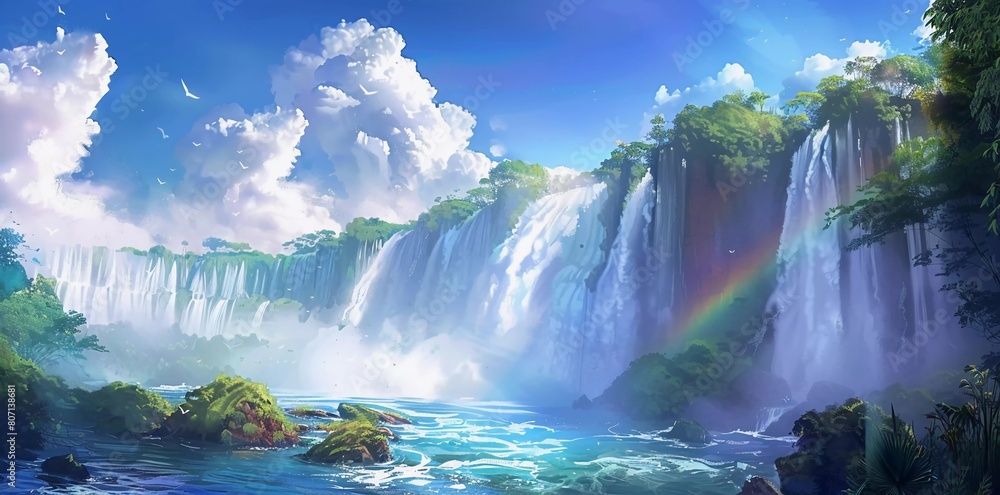 Iguazu Falls, one of the world's greatest natural wonders, on the border of Brazil and Argentina Iguazu Falls, one of the world's greatest natural wonders, on the border of Brazil and Argentina
