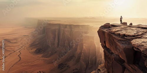 Edge of the World, a natural landmark and popular tourist destination near Riyadh - Saudi Arabia. photo