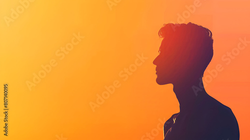 Fascination of silhouette of young boy on sunset Young woman enjoying freedom Woman hiking success silhouette in mountains sunset, Generative ai