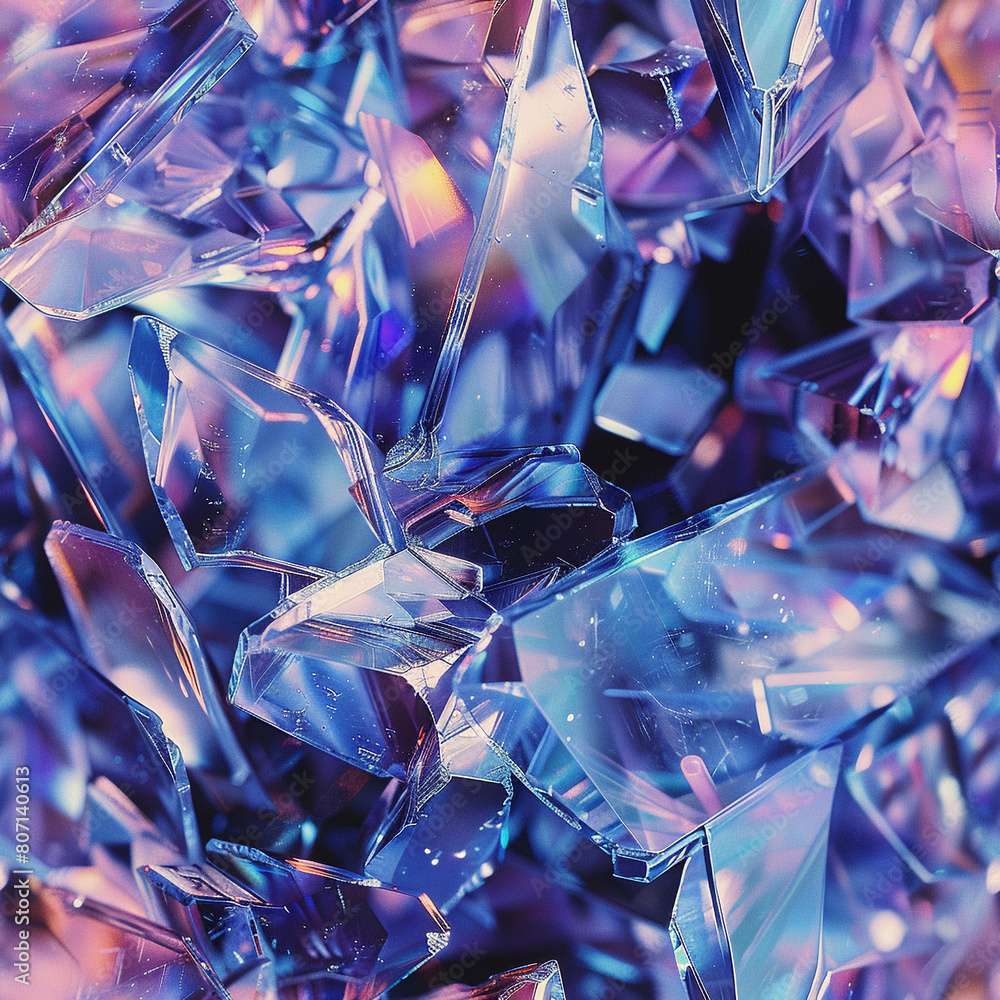 Vivid blue crystal shards in close-up Vivid blue crystal shards in close-up
