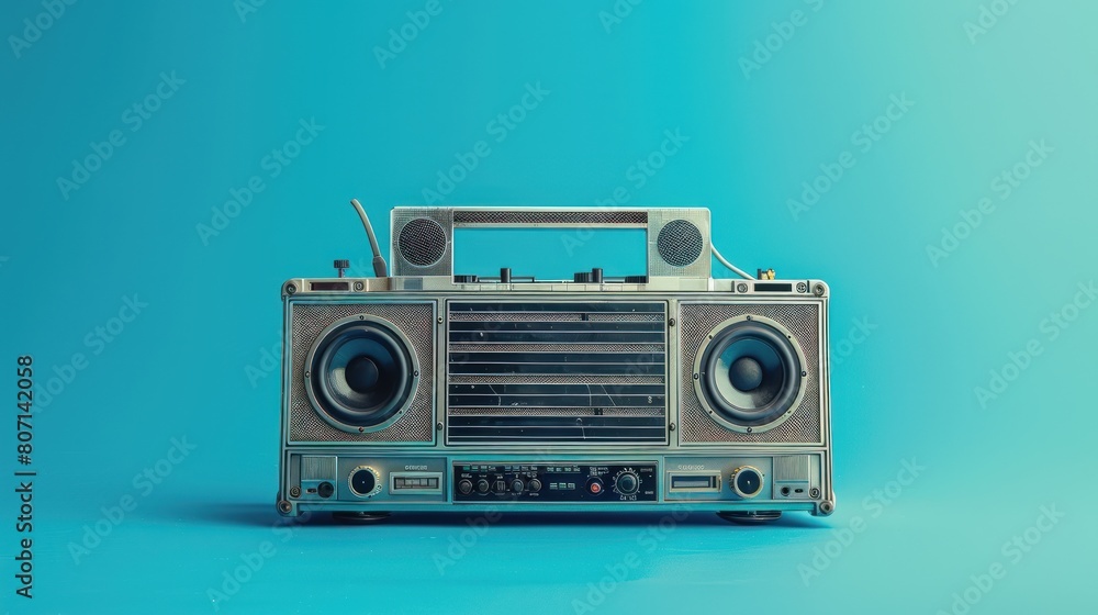 Fototapeta premium Retro portable boombox radio cassette recorder