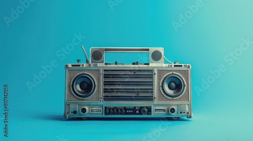 Retro portable boombox radio cassette recorder