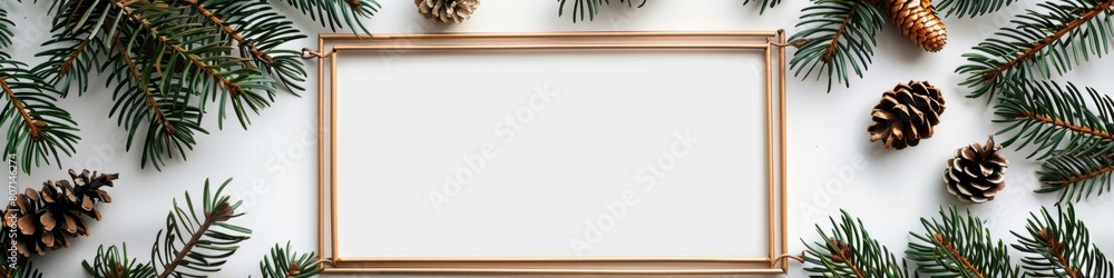 Festive Frame Amidst Pine and Cones Festive Frame Amidst Pine and Cones