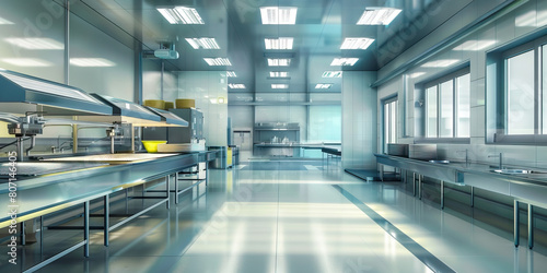 Food Quality Control Area Floor: Featuring a designated area for conducting food quality control checks, with inspection stations and quality control equipment