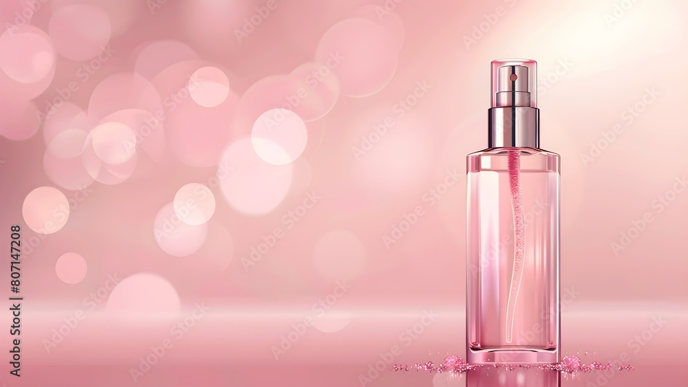 pink perfume cosmetic bottle with reflection pink perfume cosmetic bottle with reflection