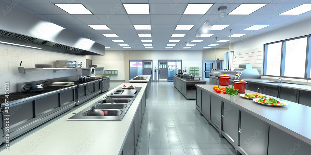 Food Preparation Training Area Floor Showing a dedicated area for
