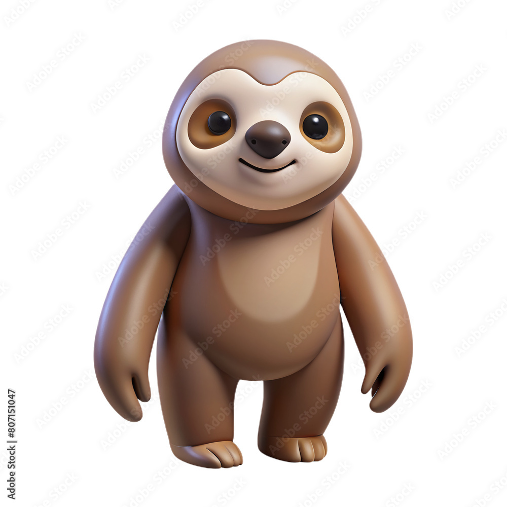 3D sloth with transparent and brown background 3D sloth with transparent and brown background