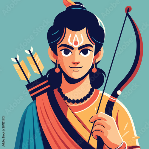illustration of a rama character with a bow and arrow