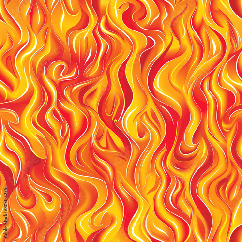 Fiery flames seamless pattern design