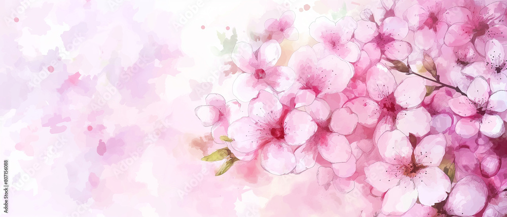 Fundo flores de cerejeira rosa - Papel de parede