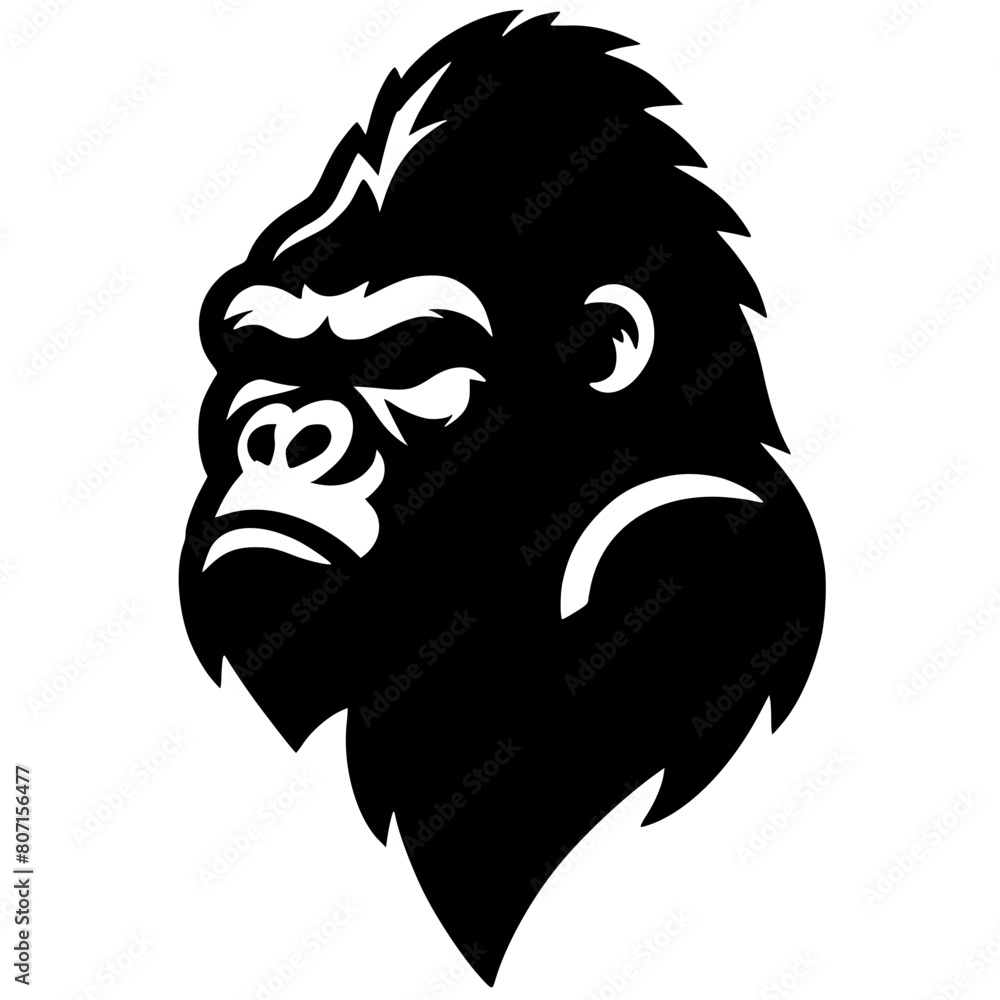 Gorilla head silhouette Gorilla head silhouette