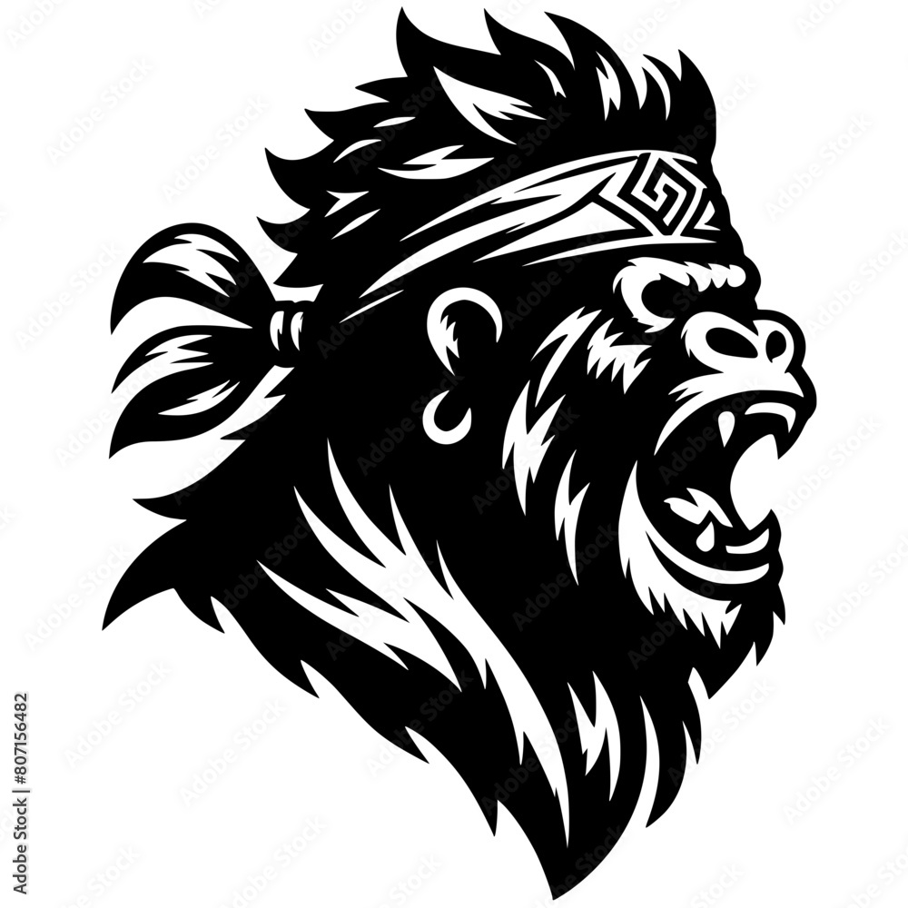 Gorilla head silhouette Gorilla head silhouette