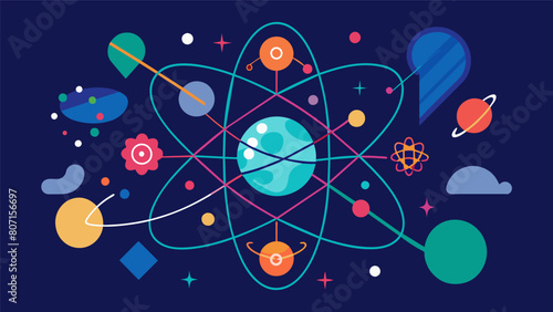An abstract representation of a philosophical discourse with lines and shapes intertwining to represent the exchange of ideas and logic. Vector illustration