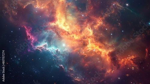 colorful nebula abstract background