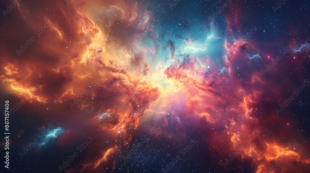 Naklejka premium colorful nebula abstract background