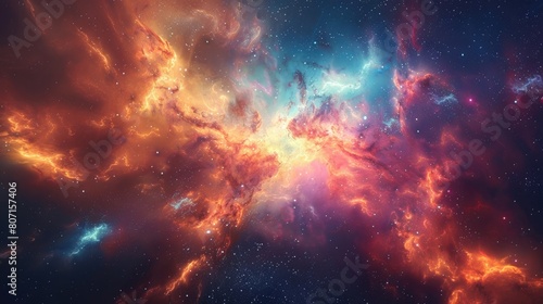 colorful nebula abstract background © ali