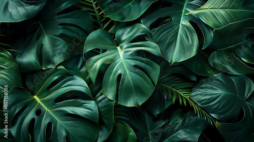 Green tropical leaf  summer wallpaper   beautiful and simple to use as a graphic element
