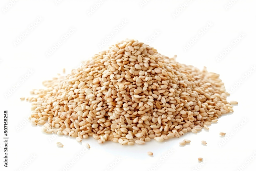 Sesame pile on clear surface Sesame pile on clear surface