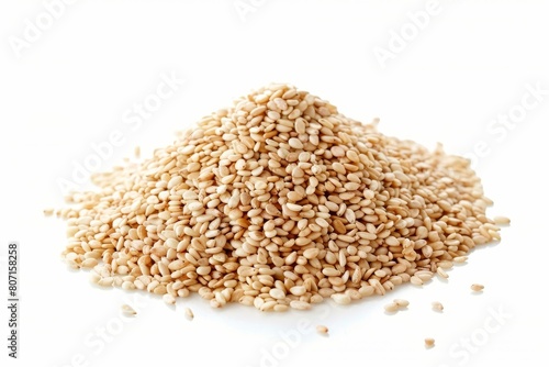 Sesame pile on clear surface
