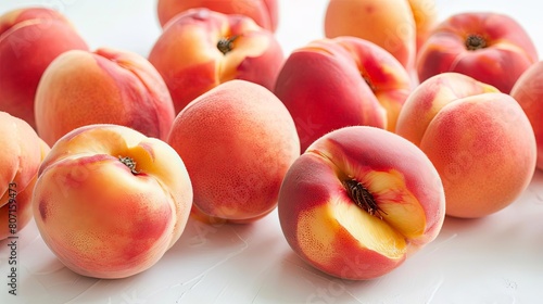 white peaches on clean isolated background the image shows a single white peach on a clean white surface