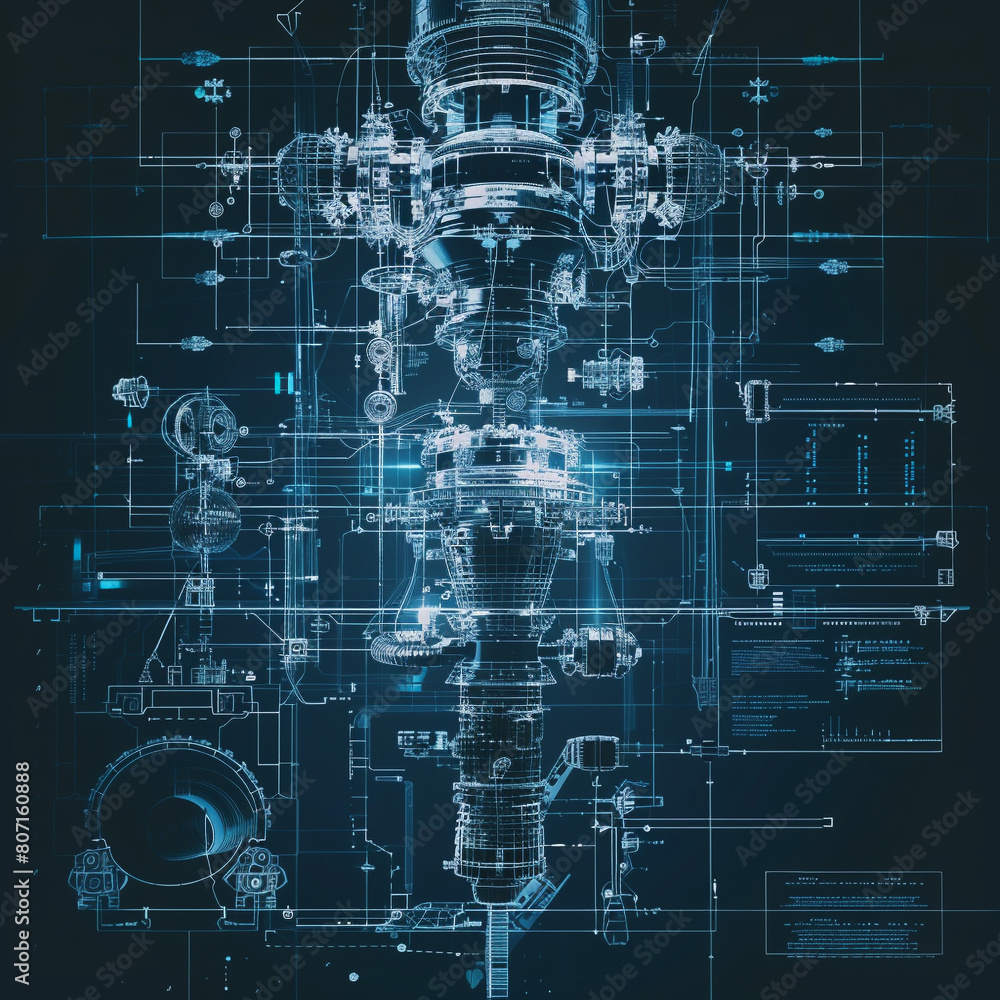 The image shows a complex machine with a lot of detail. It is a blueprint of some kind. The image shows a complex machine with a lot of detail. It is a blueprint of some kind.