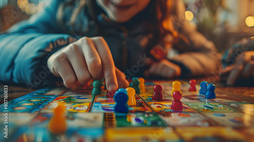 Joyful Employee Embracing Family Bonding Through Realistic Board Games Night In Holiday Routine - Photo Stock Concept © Gohgah