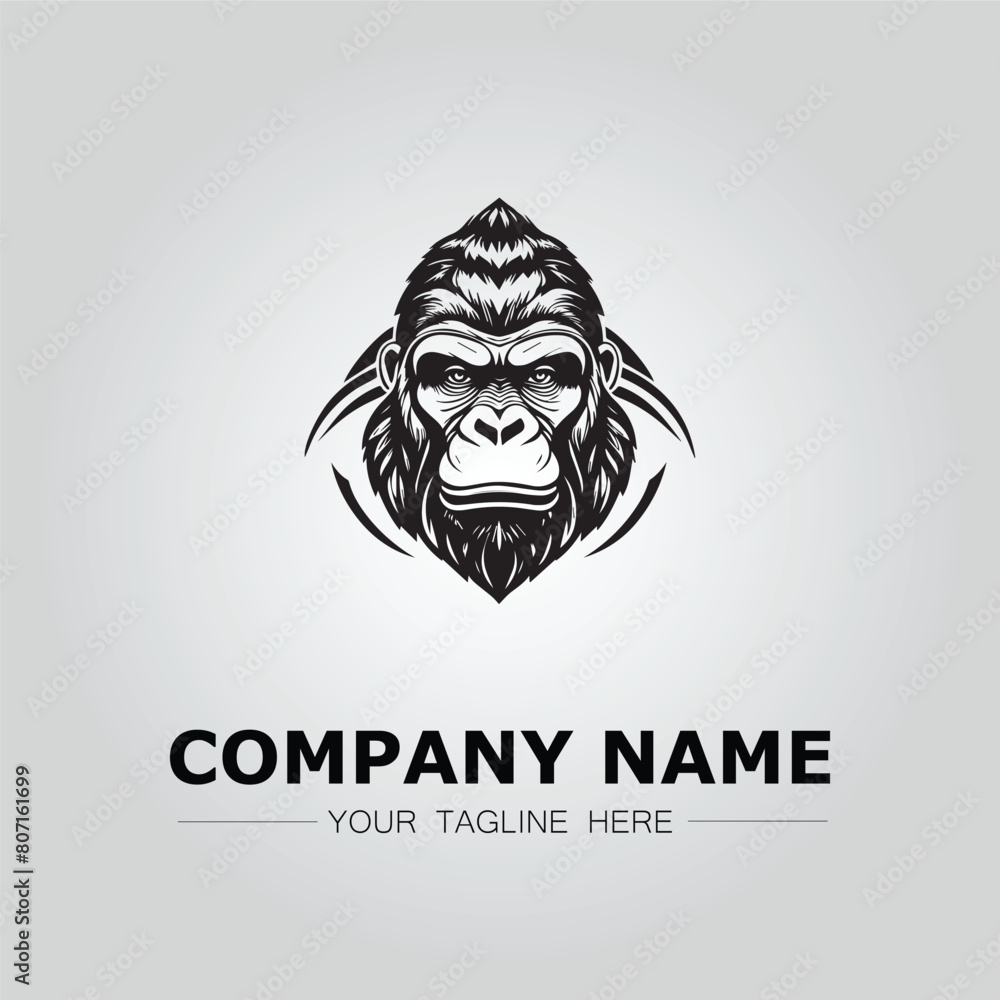 Gorilla Head symbol logo company vector image on the white background
Gorilla Head symbol logo company vector image on the white background